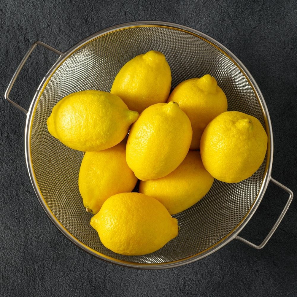 Universal kitchen strainer in stainless steel with two handles