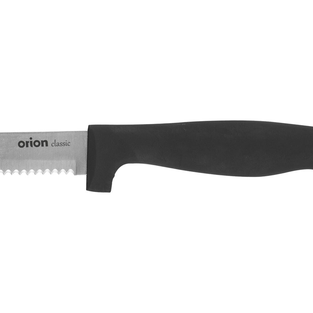 Universal knife 11 cm: Ergonomic handle, serrated blade
