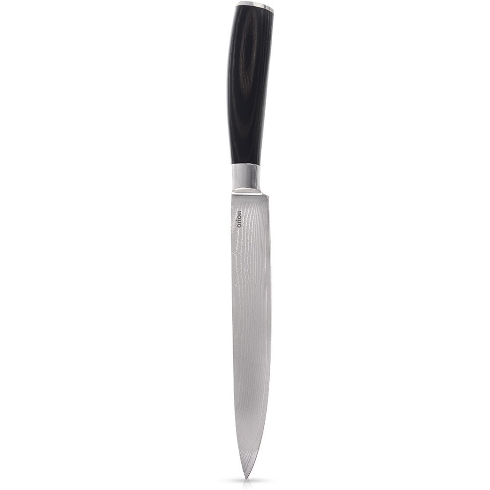 Universal knife 15.5 cm Damascus steel, pakka wood handle