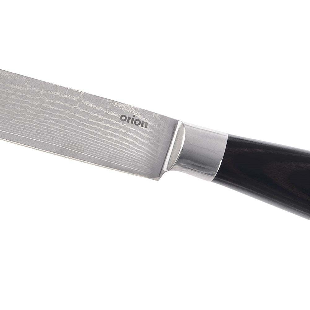 Universal knife 15.5 cm Damascus steel, pakka wood handle