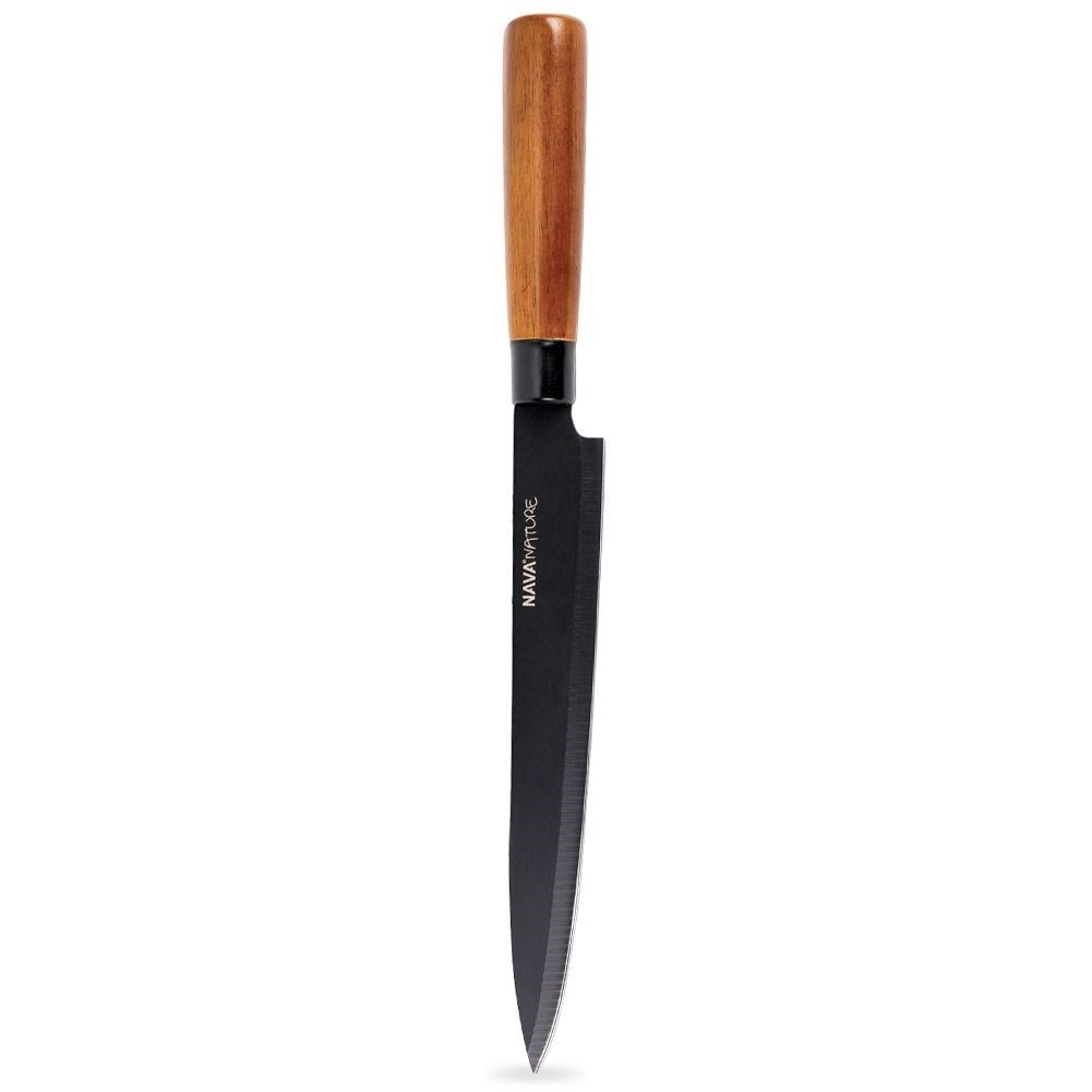 Universal knife 20.5 cm blade with ergonomic handle in black color