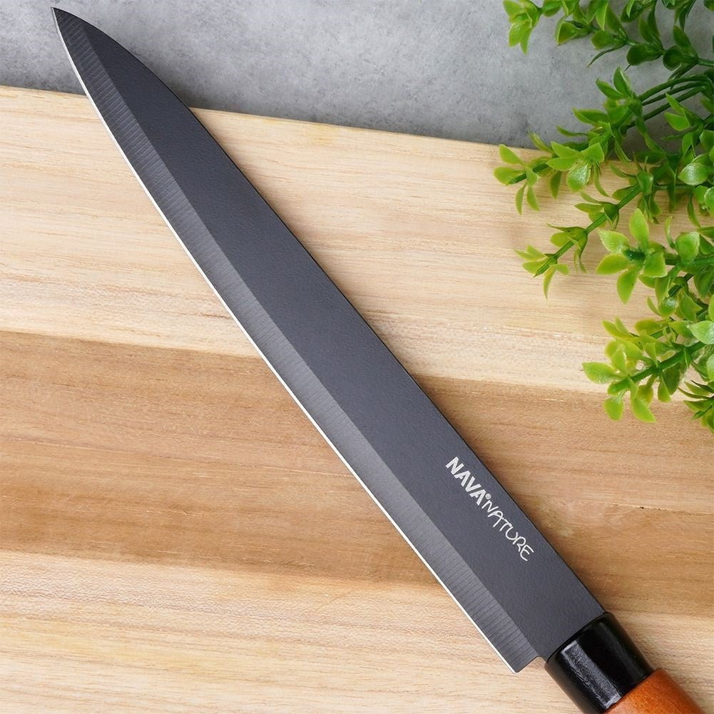 Universal knife 20.5 cm blade with ergonomic handle in black color