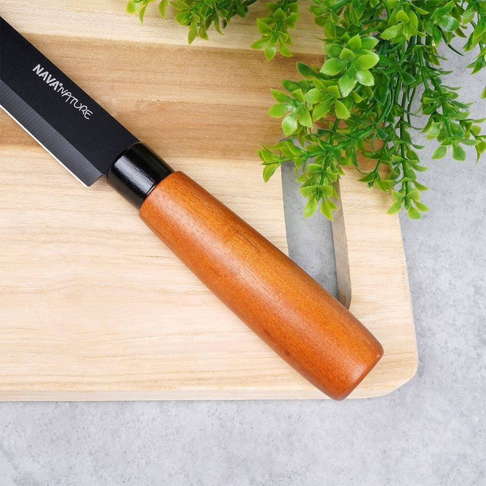Universal knife 20.5 cm blade with ergonomic handle in black color