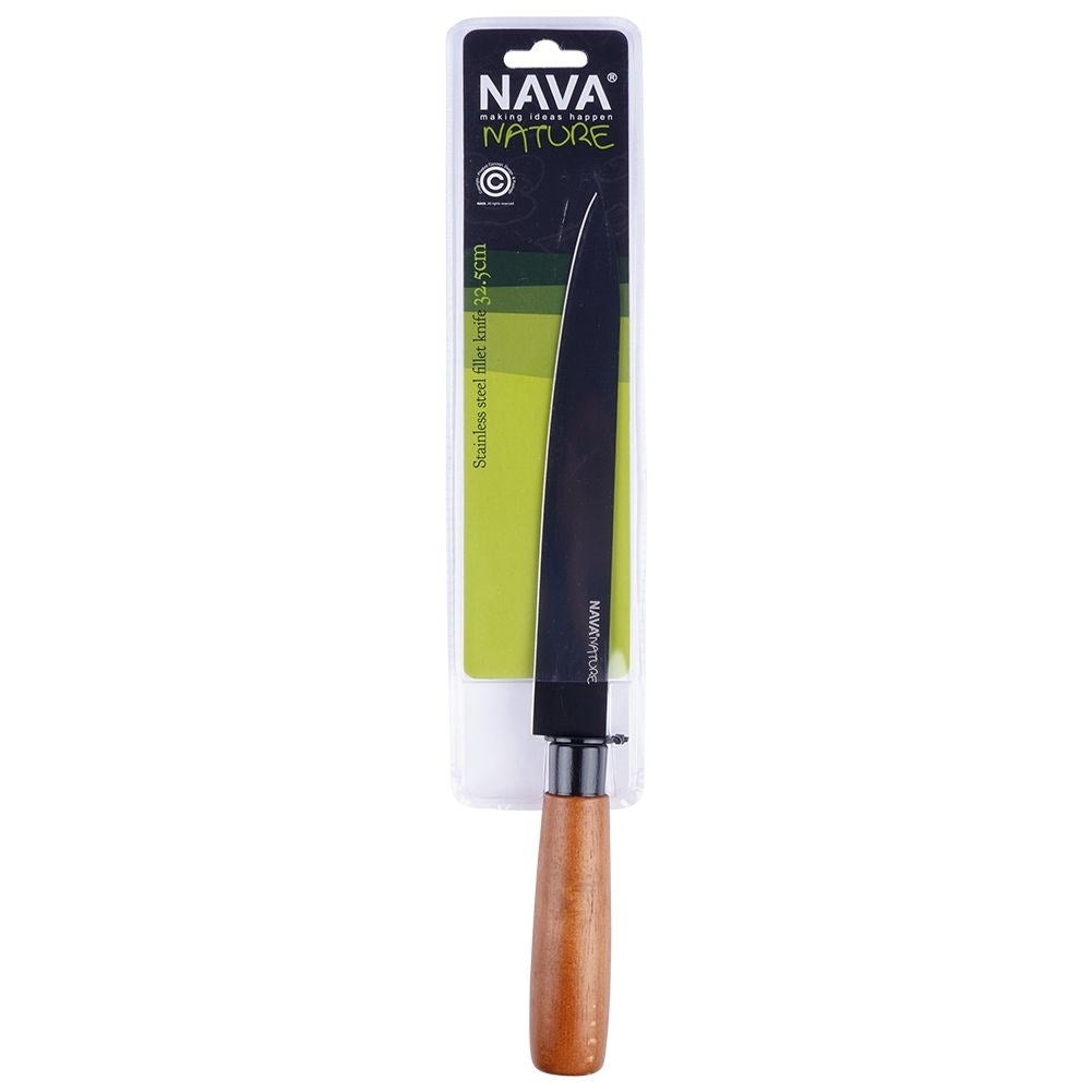 Universal knife 20.5 cm blade with ergonomic handle in black color
