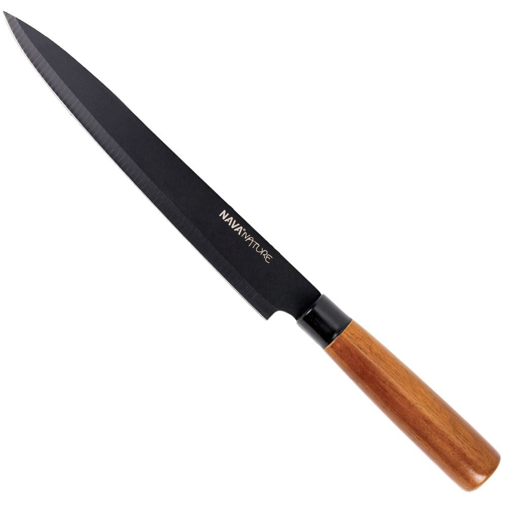 Universal knife 20.5 cm blade with ergonomic handle in black color
