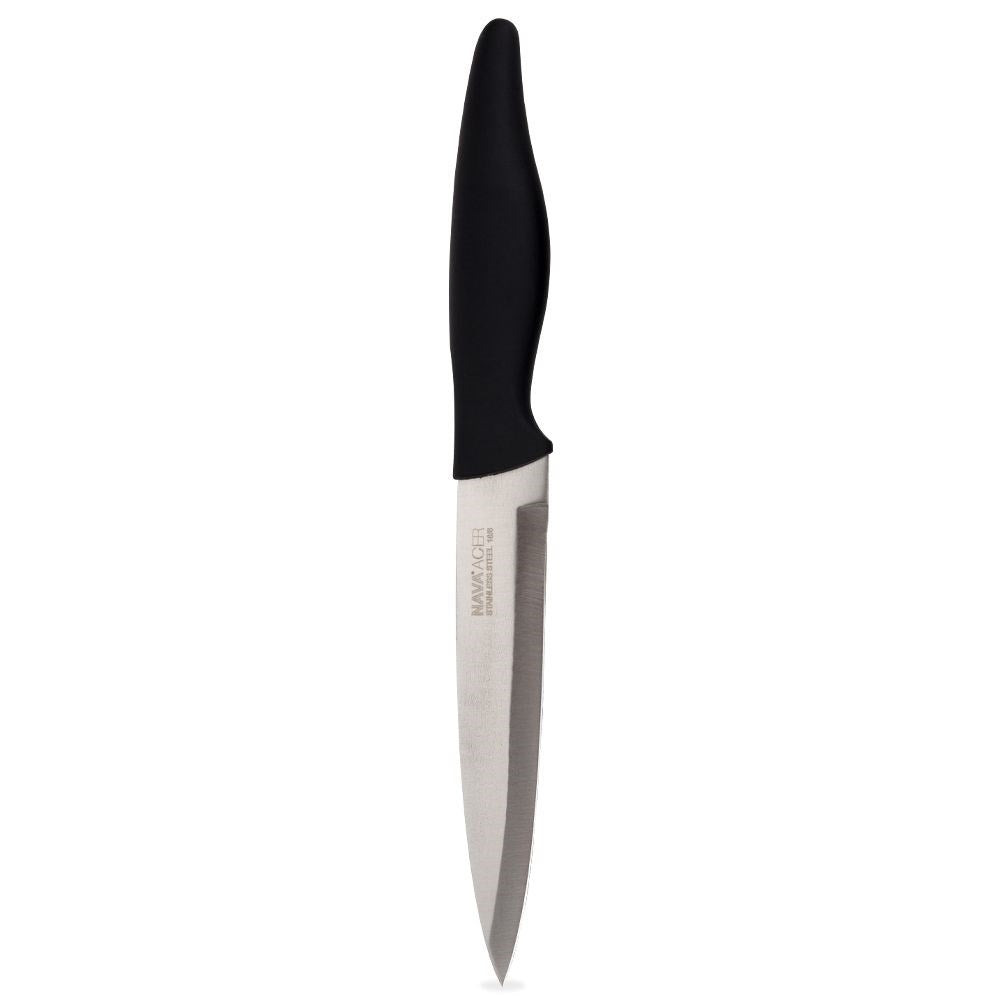 Universal knife in stainless steel with non-slip handle