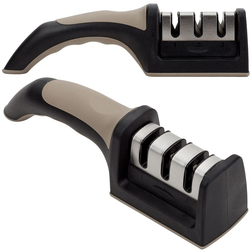 Universal knife sharpener with three steps for sharp knives