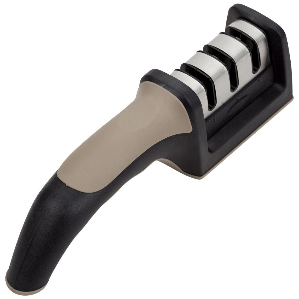 Universal knife sharpener with three steps for sharp knives