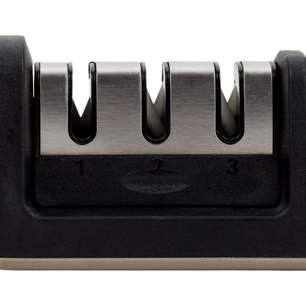 Universal knife sharpener with three steps for sharp knives