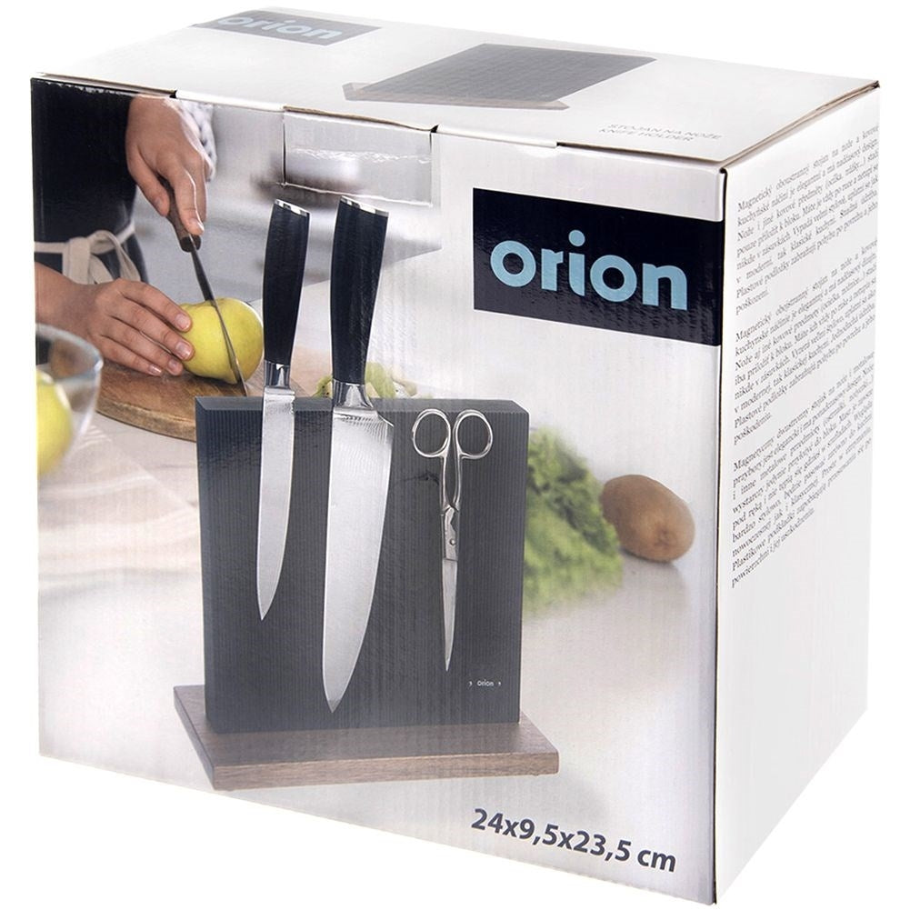Universal magnetic knife holder in acacia wood for kitchen utensils