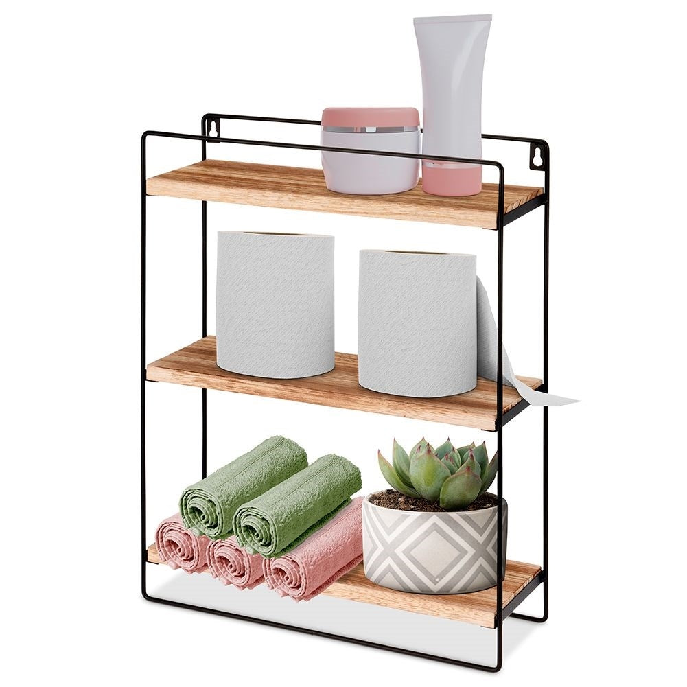 Universal metal hanging shelf for decorations and plants