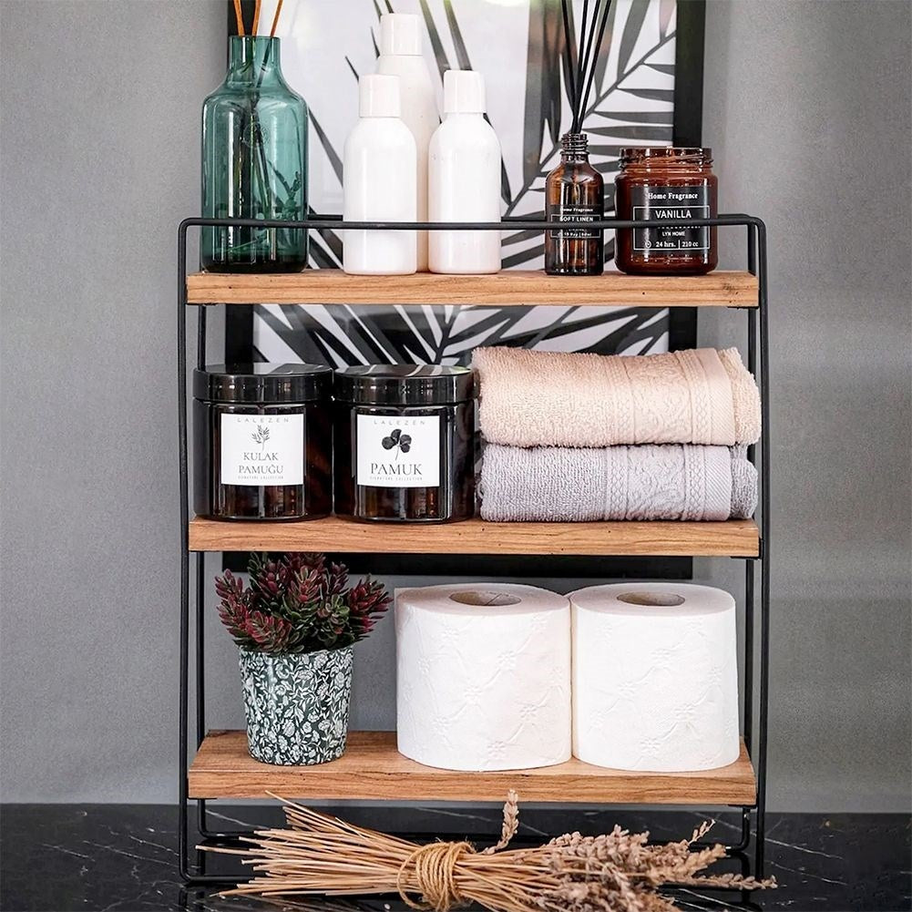 Universal metal hanging shelf for decorations and plants