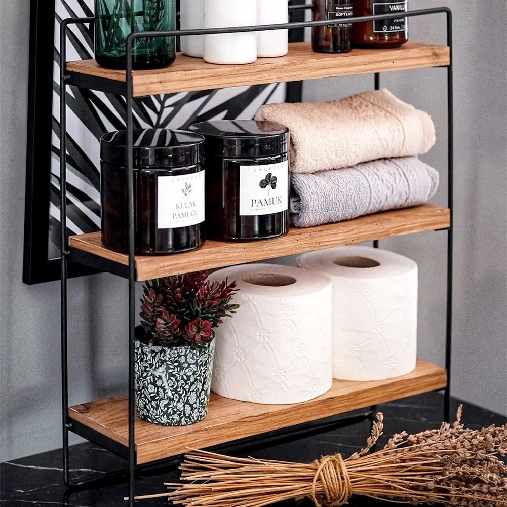 Universal metal hanging shelf for decorations and plants