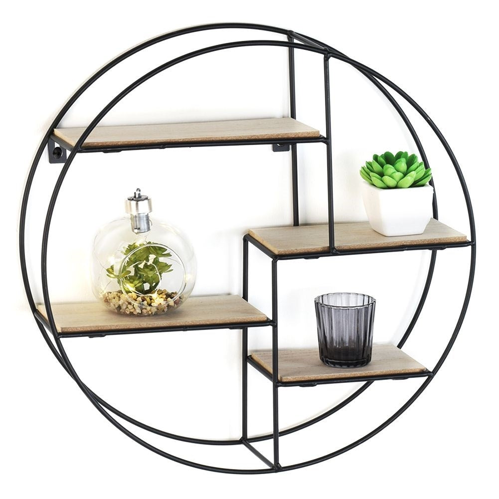 Universal metal wall shelf for decorations and plants