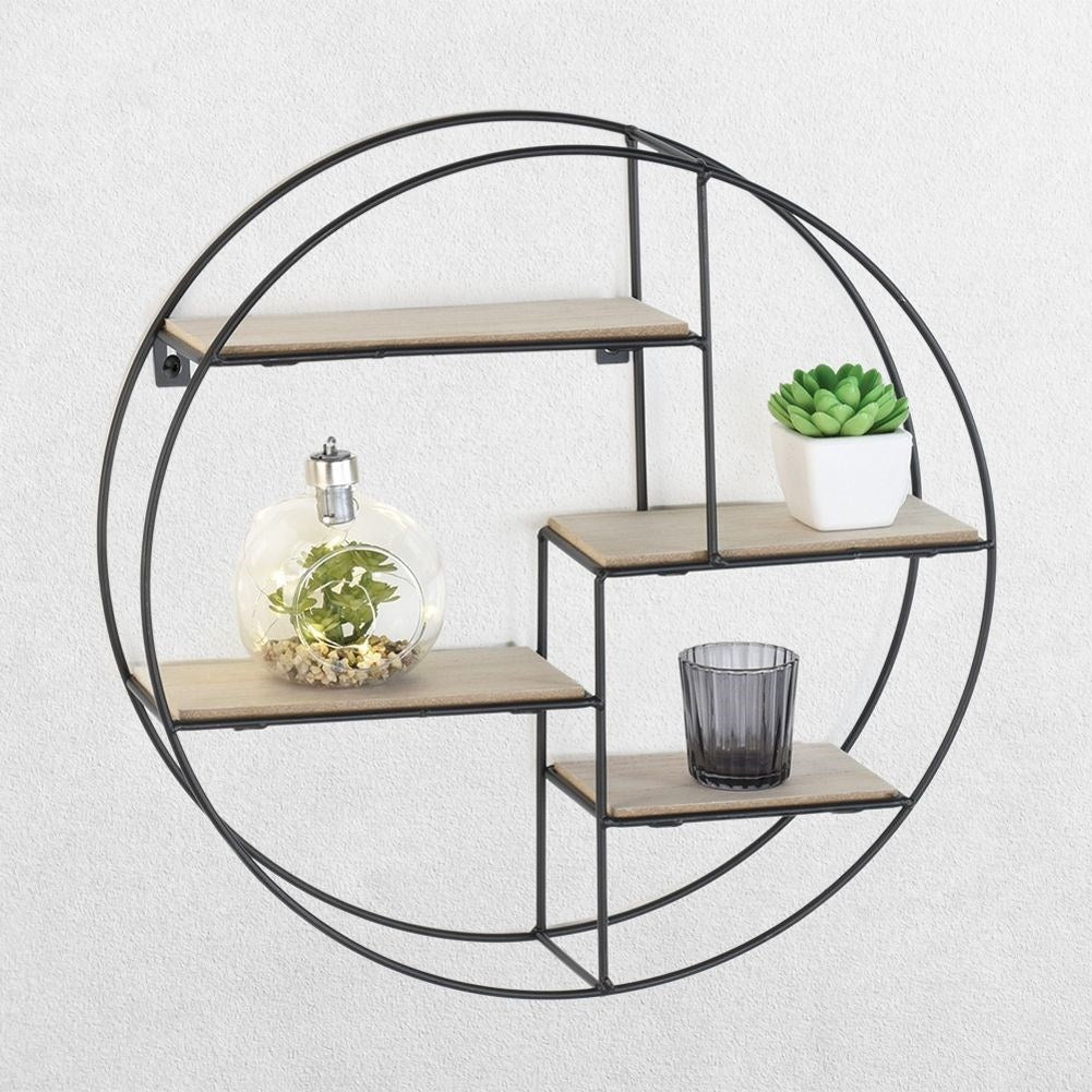 Universal metal wall shelf for decorations and plants