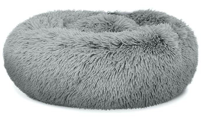 Universal plush bed for dogs and cats, 40 cm - light gray