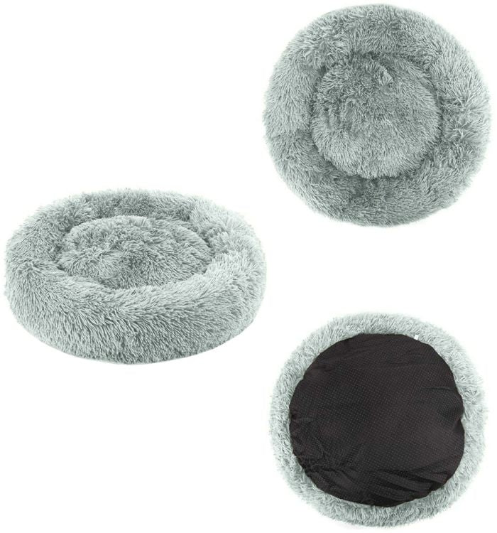 Universal plush bed for dogs and cats, 40 cm - light gray