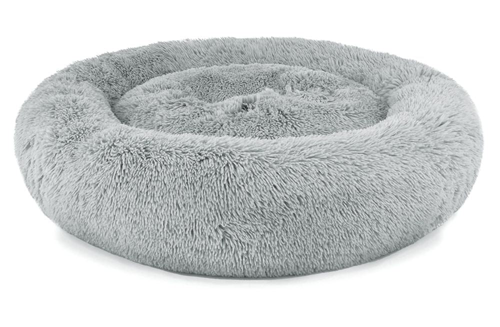 Universal plush bed for dogs and cats, 80 cm - light gray