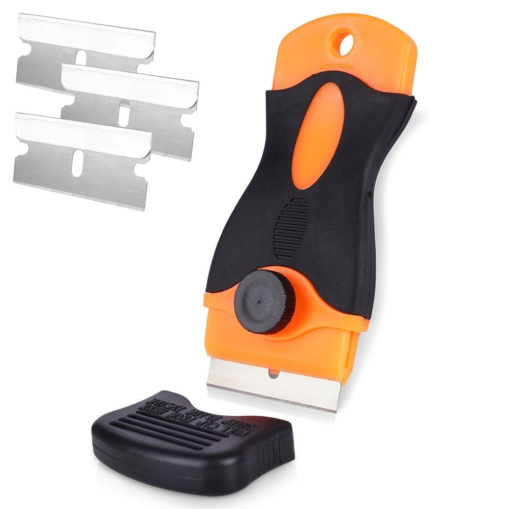 Universal scraper with 3 blades and blade guard for slab cleaning