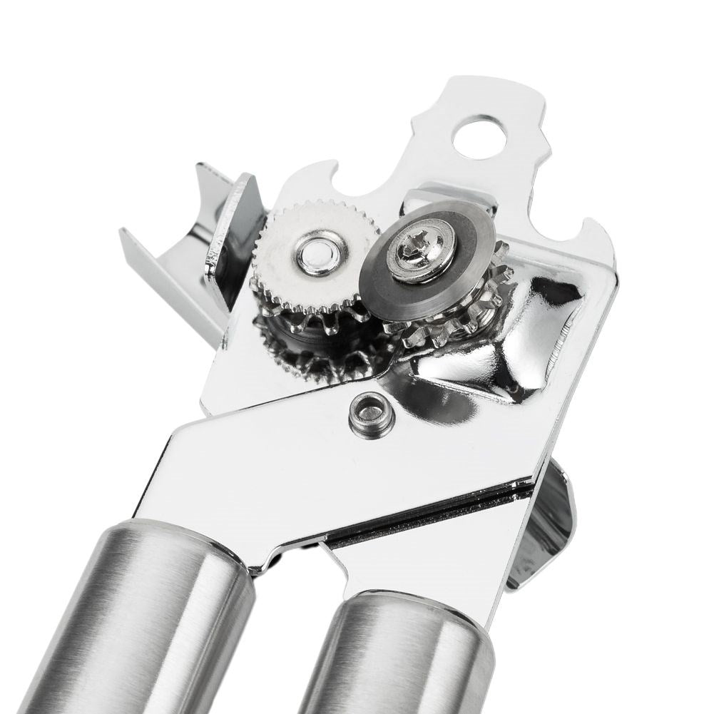 Universal stainless steel can opener for easy and safe opening