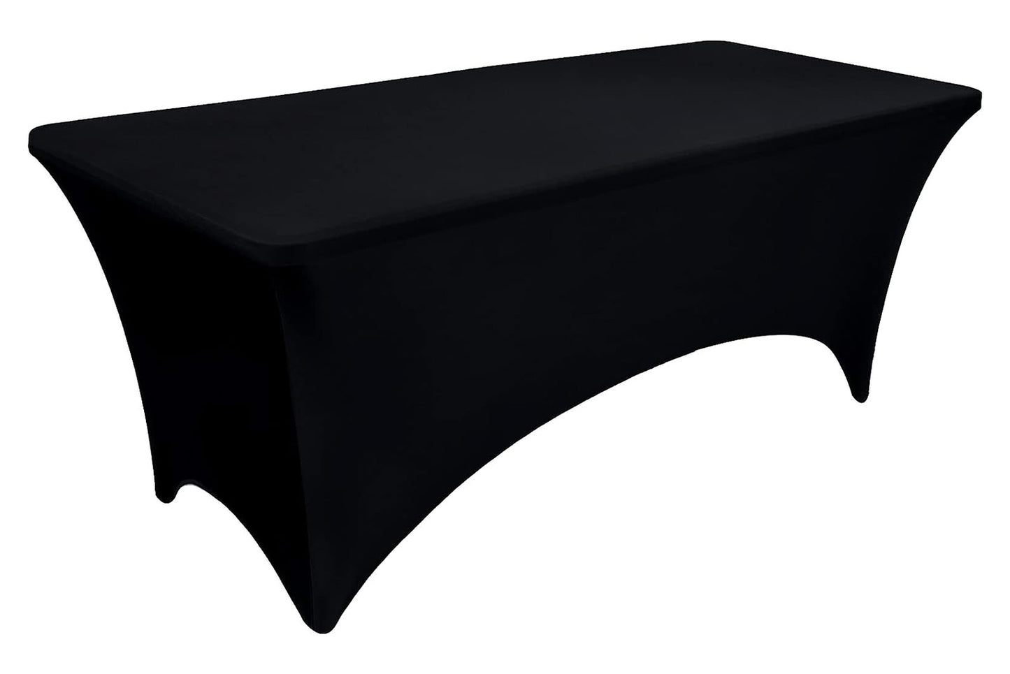 Universal tablecloth cover for catering table 180 cm 6FT black elastic