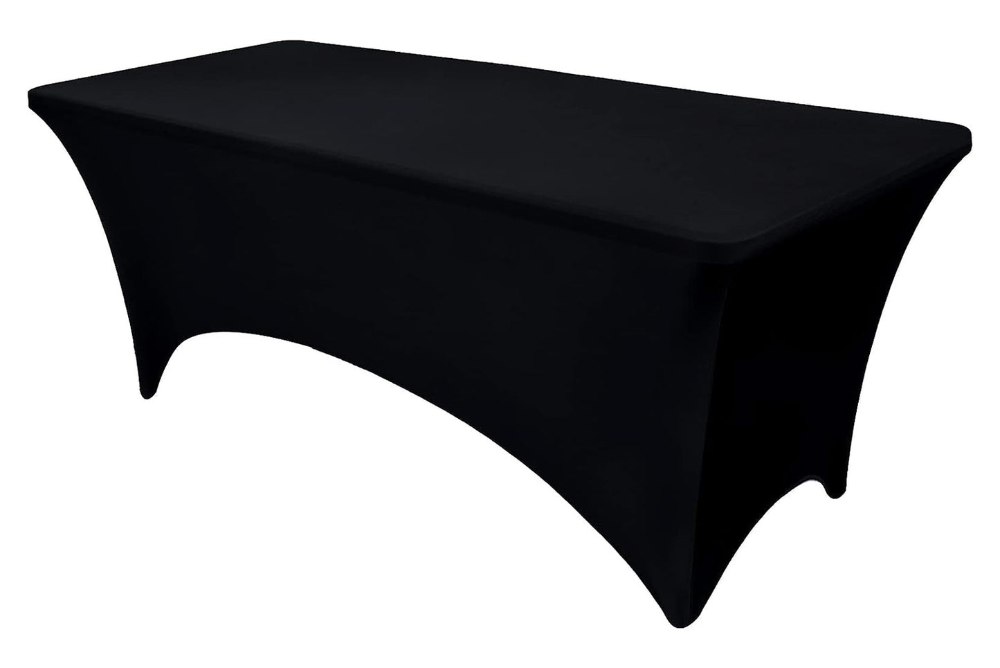 Universal tablecloth cover for catering table 180 cm 6FT black elastic