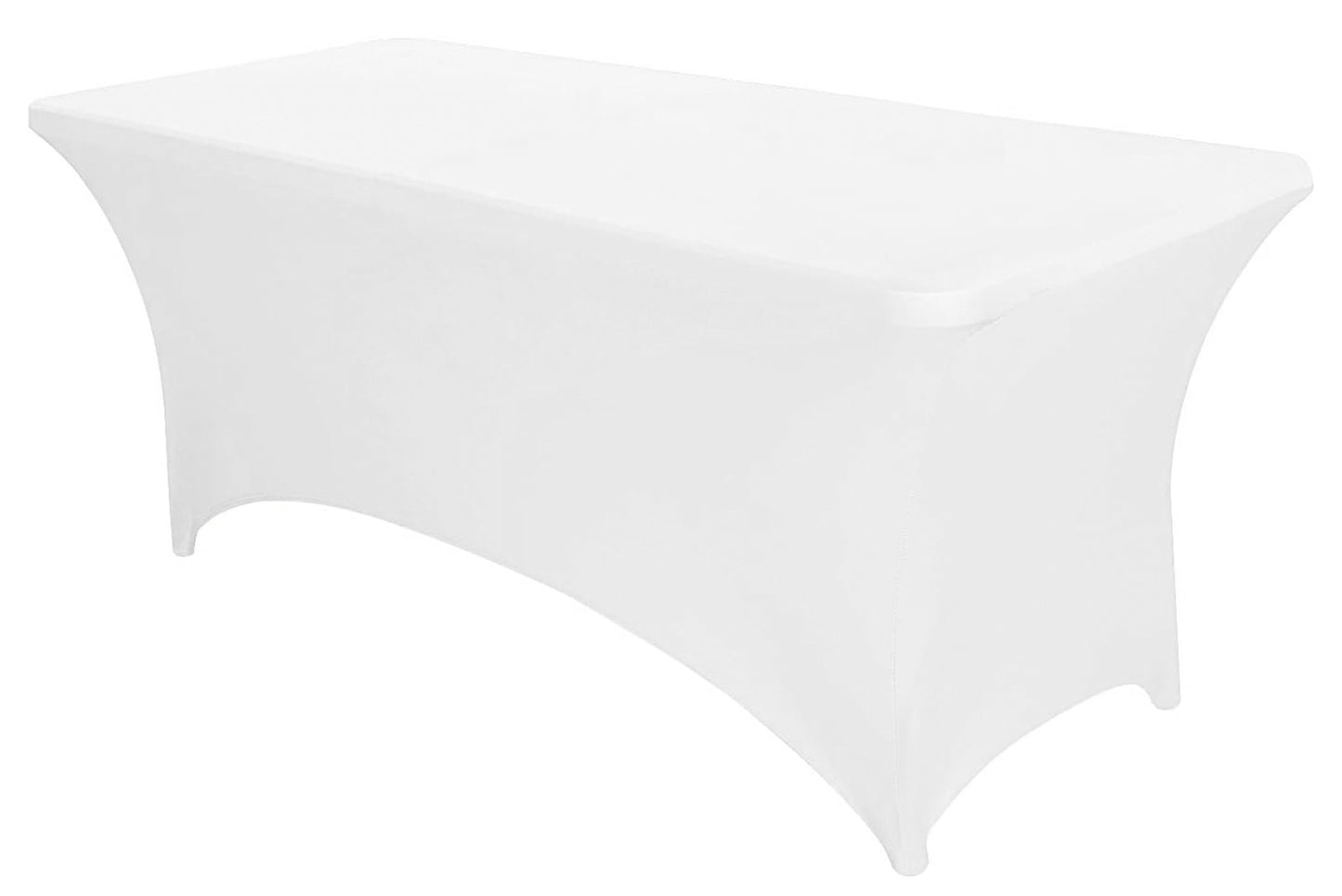 Universal tablecloth cover for catering table 180 cm 6FT white elastic