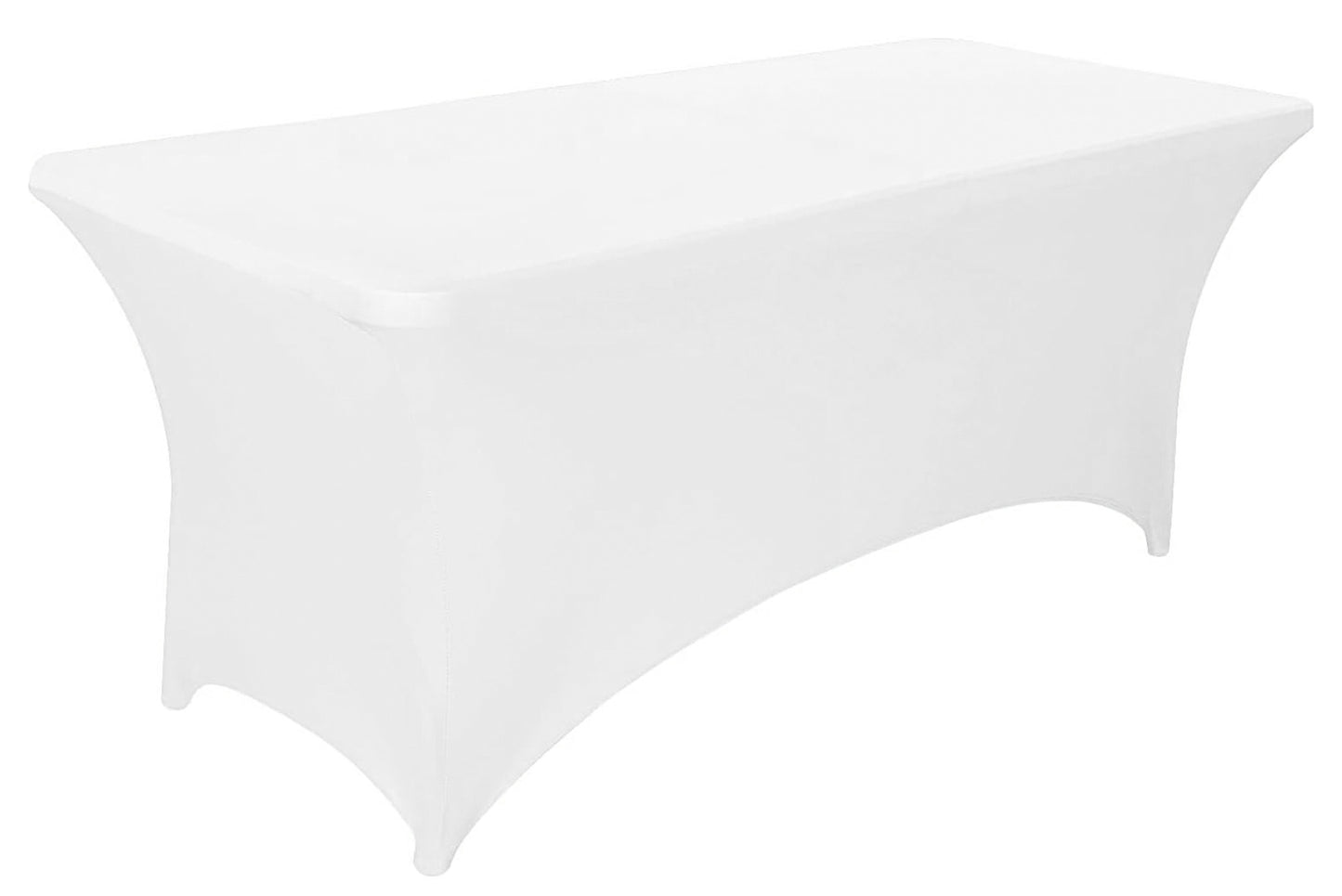 Universal tablecloth cover for catering table 180 cm 6FT white elastic