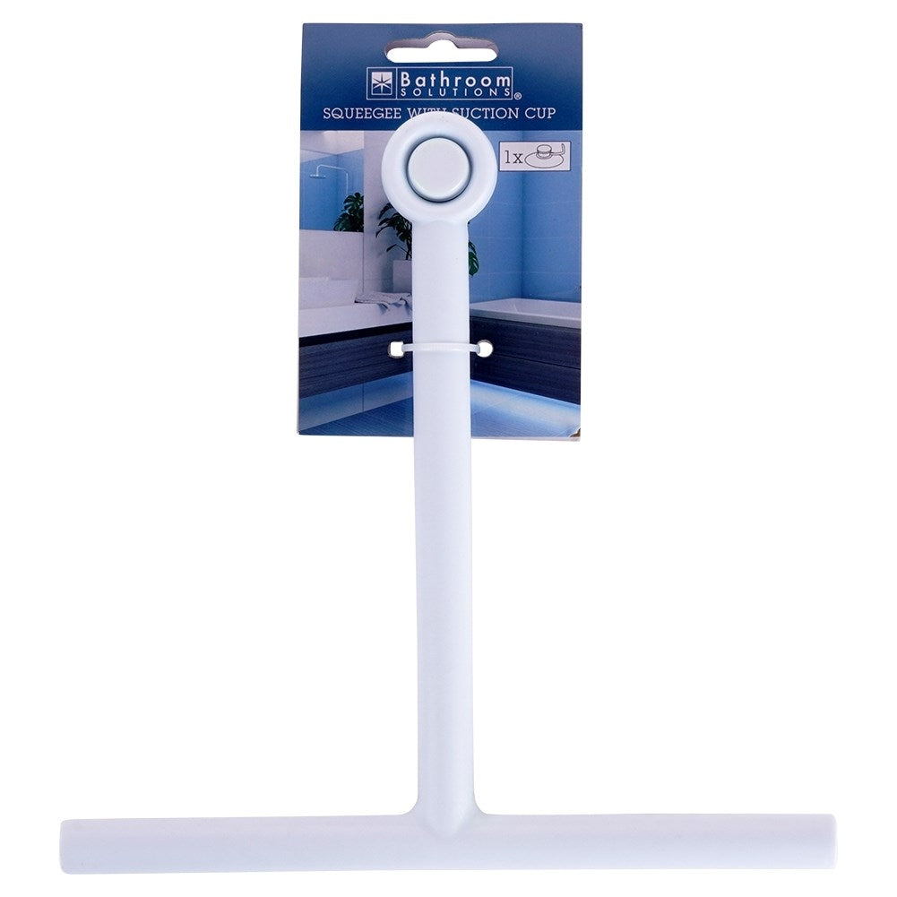 Universal white window scraper with suction cup for different surfaces