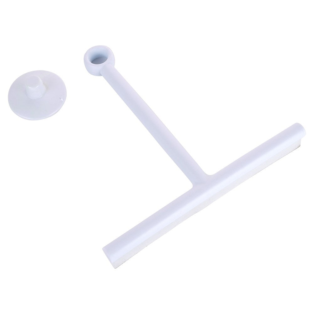 Universal white window scraper with suction cup for different surfaces