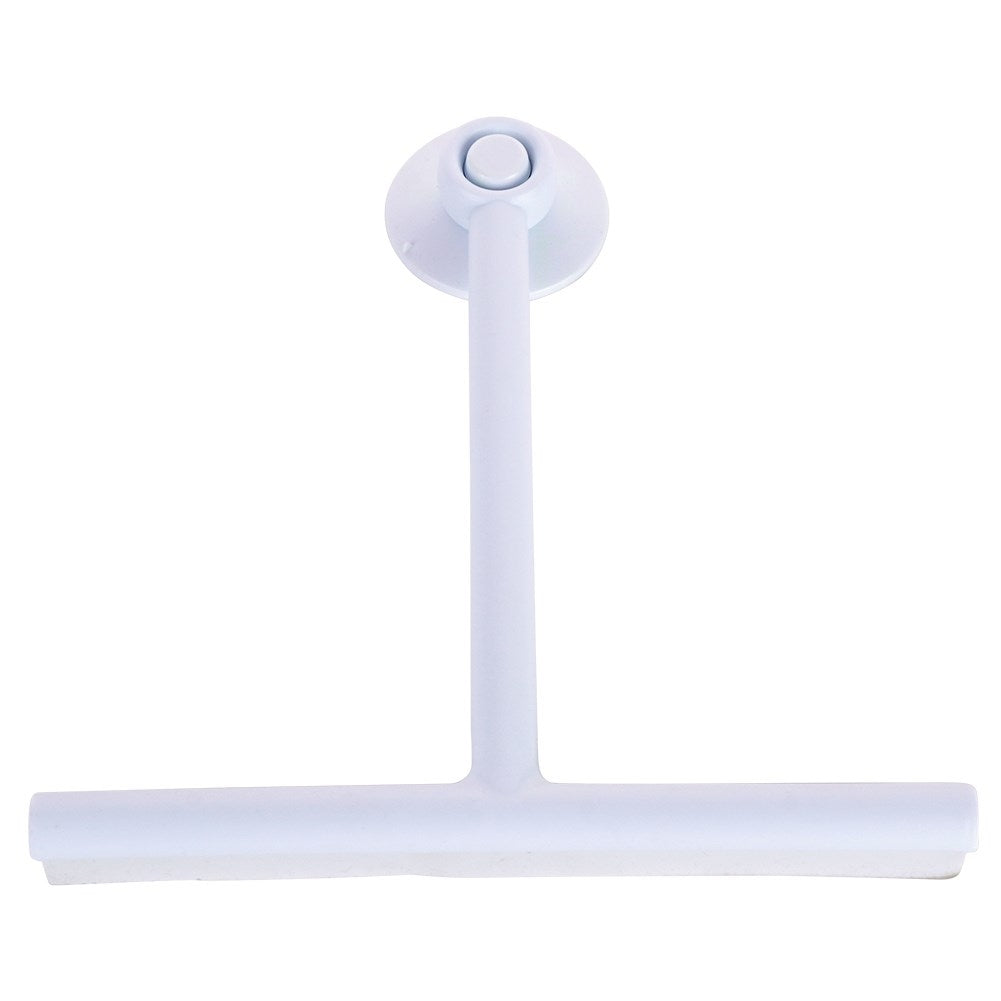 Universal white window scraper with suction cup for different surfaces