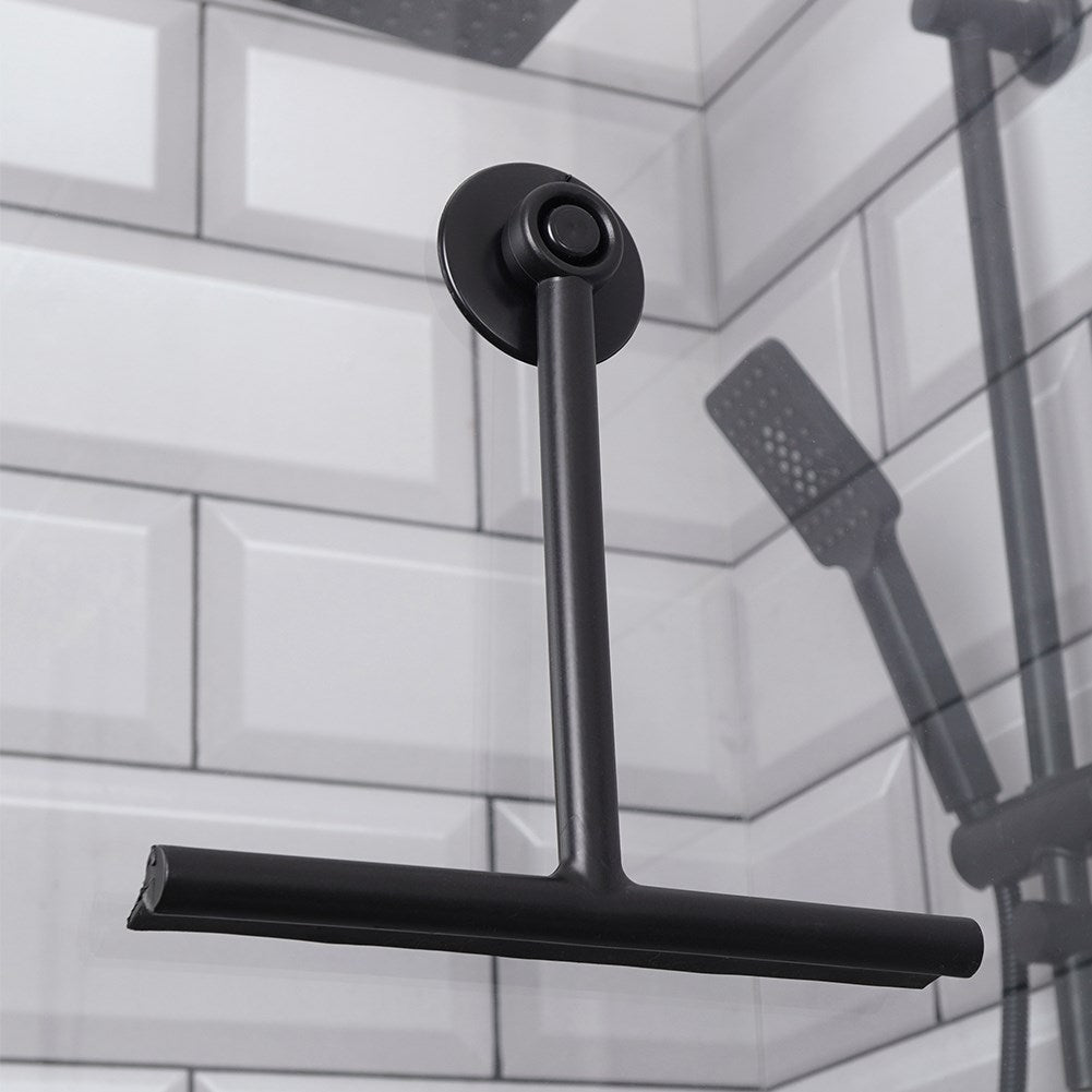 Universal window scraper with suction cup for easy hanging