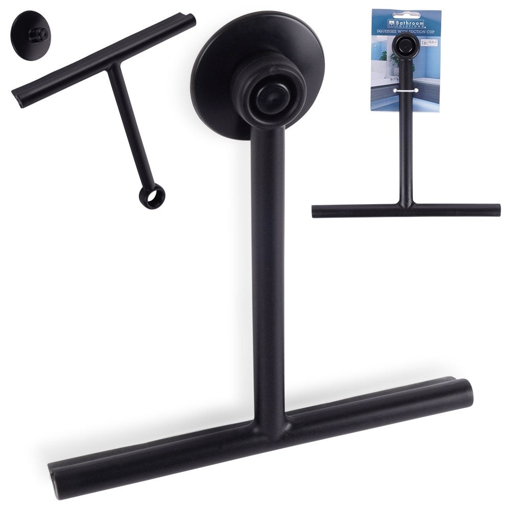 Universal window scraper with suction cup for easy hanging