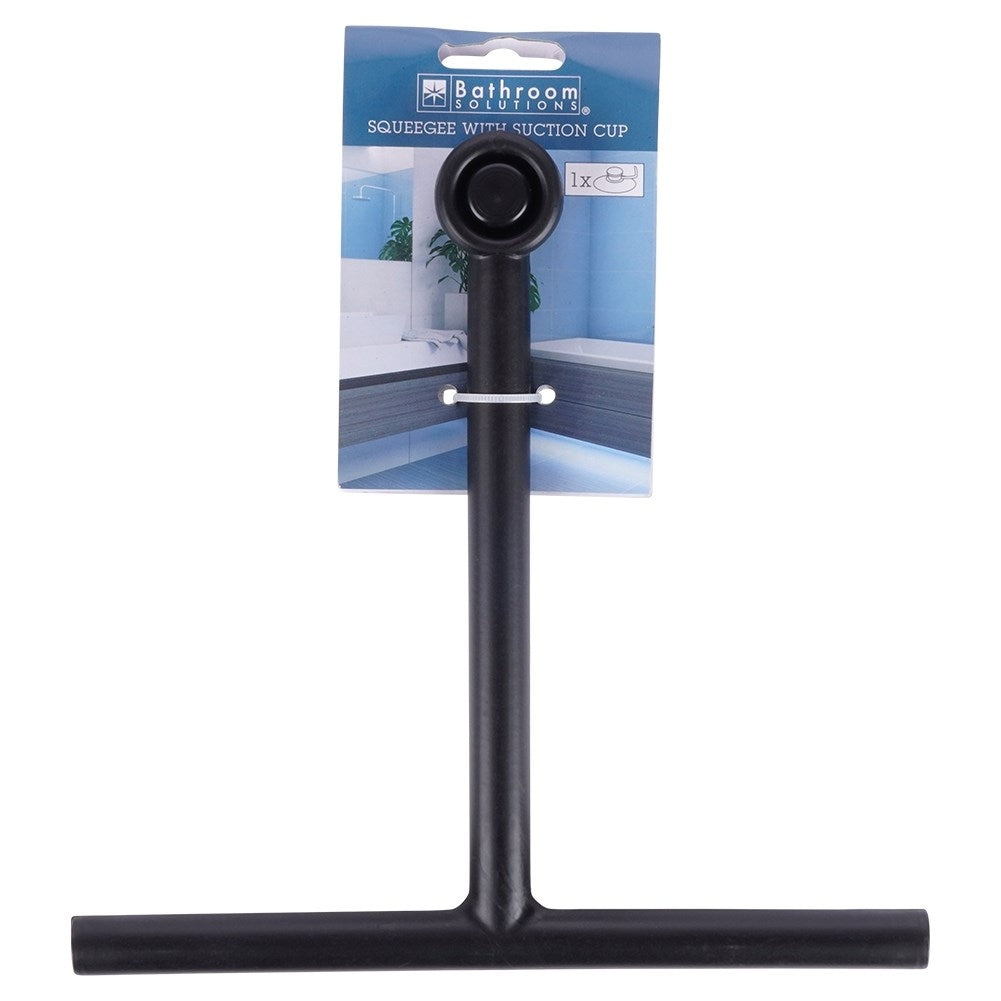 Universal window scraper with suction cup for easy hanging