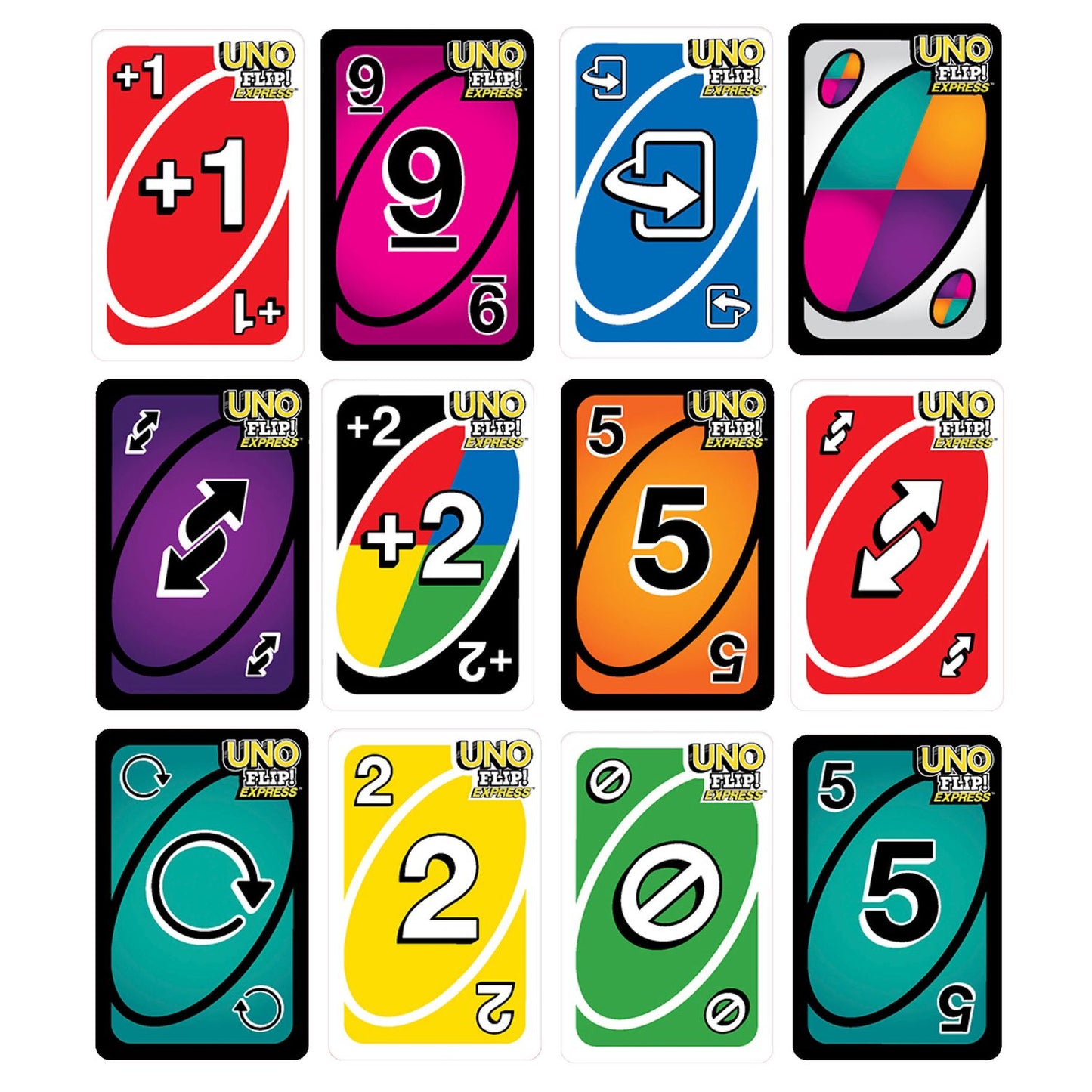 Uno Flip Express Card Game, Fast-Paced, 2-3 Players