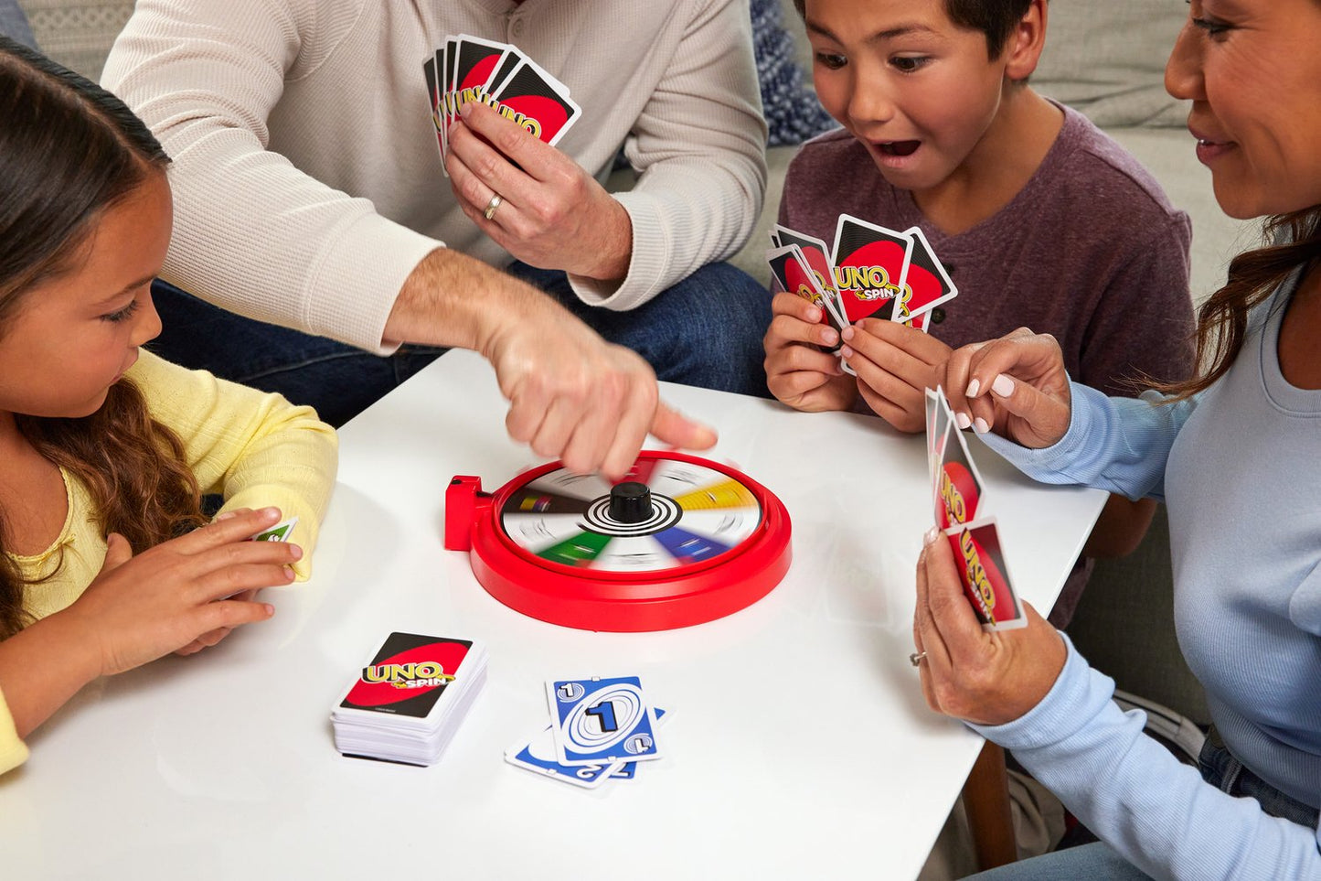 UNO Spin Card Game with Spinning Board, 2-10 Players