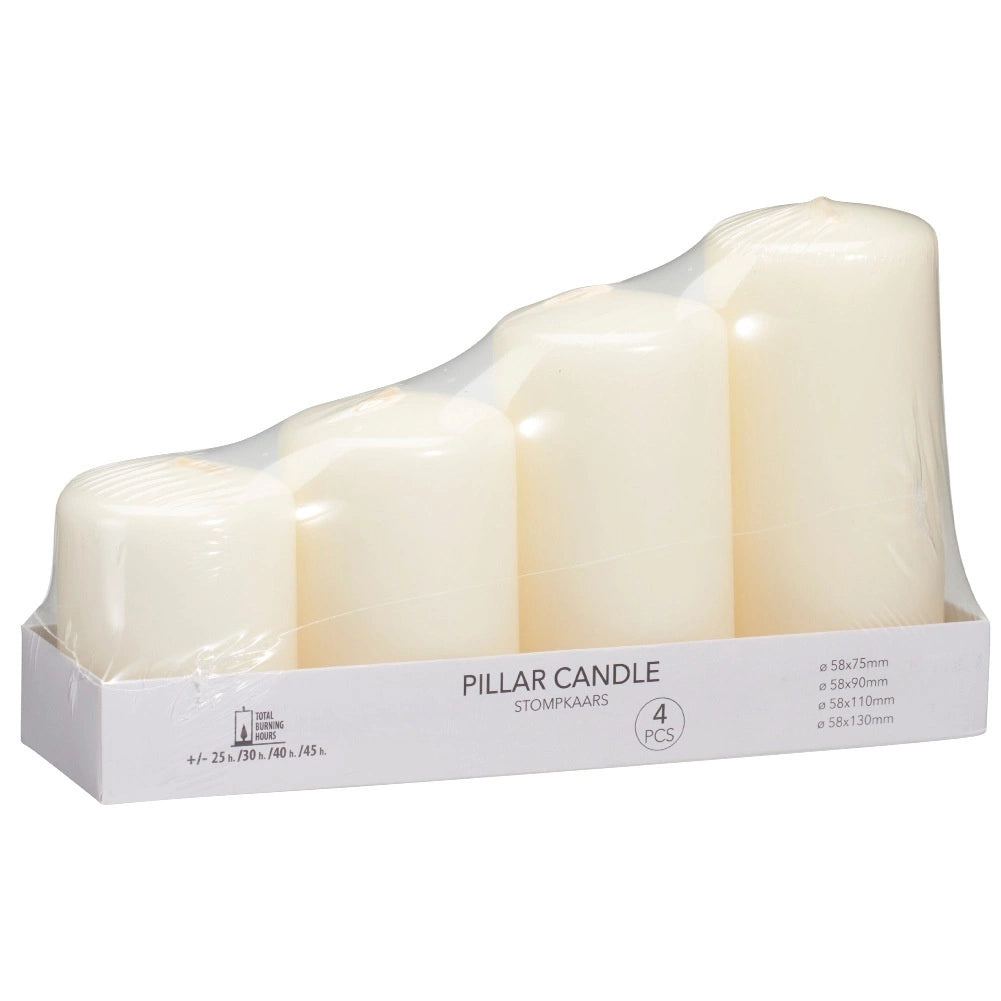 Unscented Paraffin Wax Candles, 4 Sizes, Long Burn Time