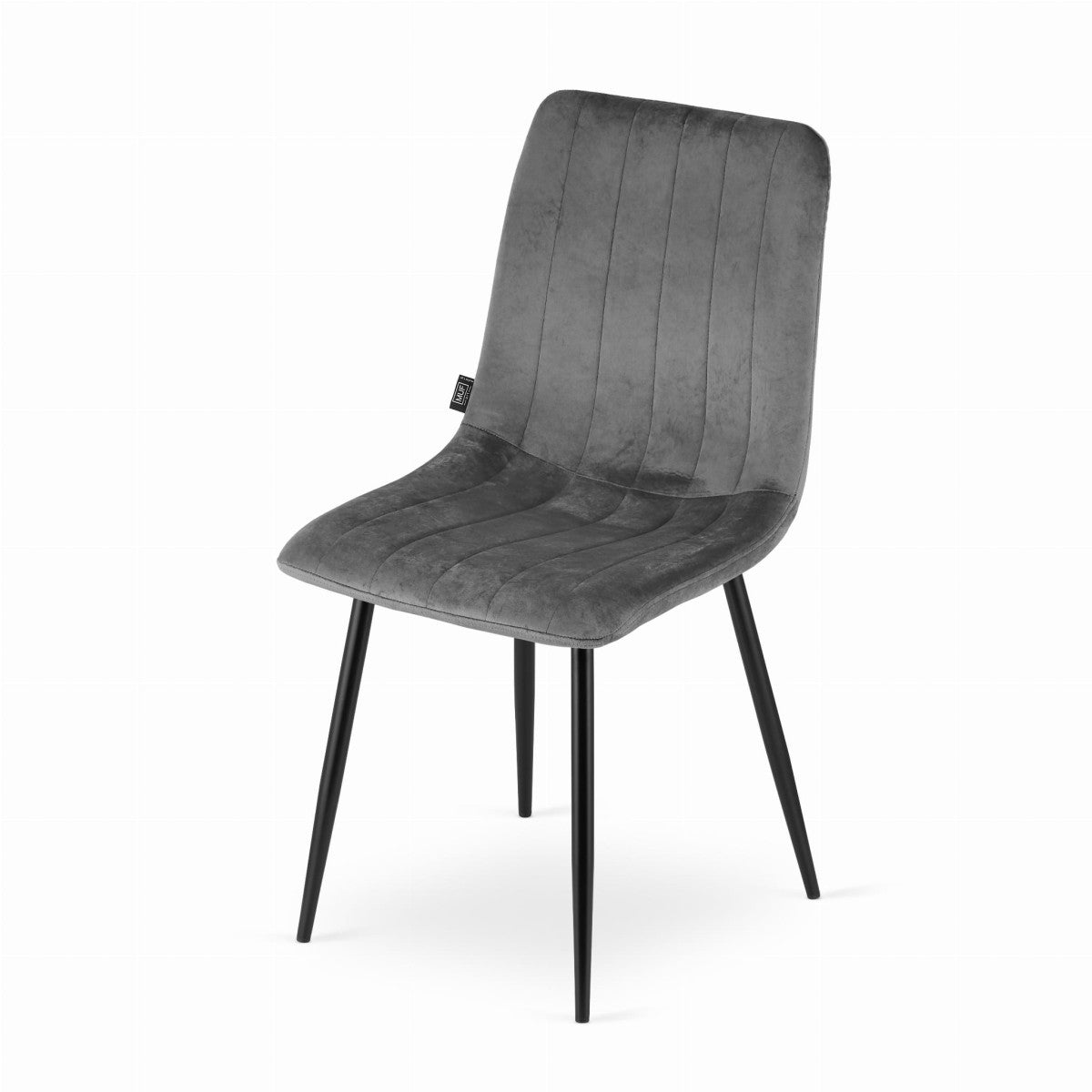 Upholstered chair, 4 pieces - dark gray velvet