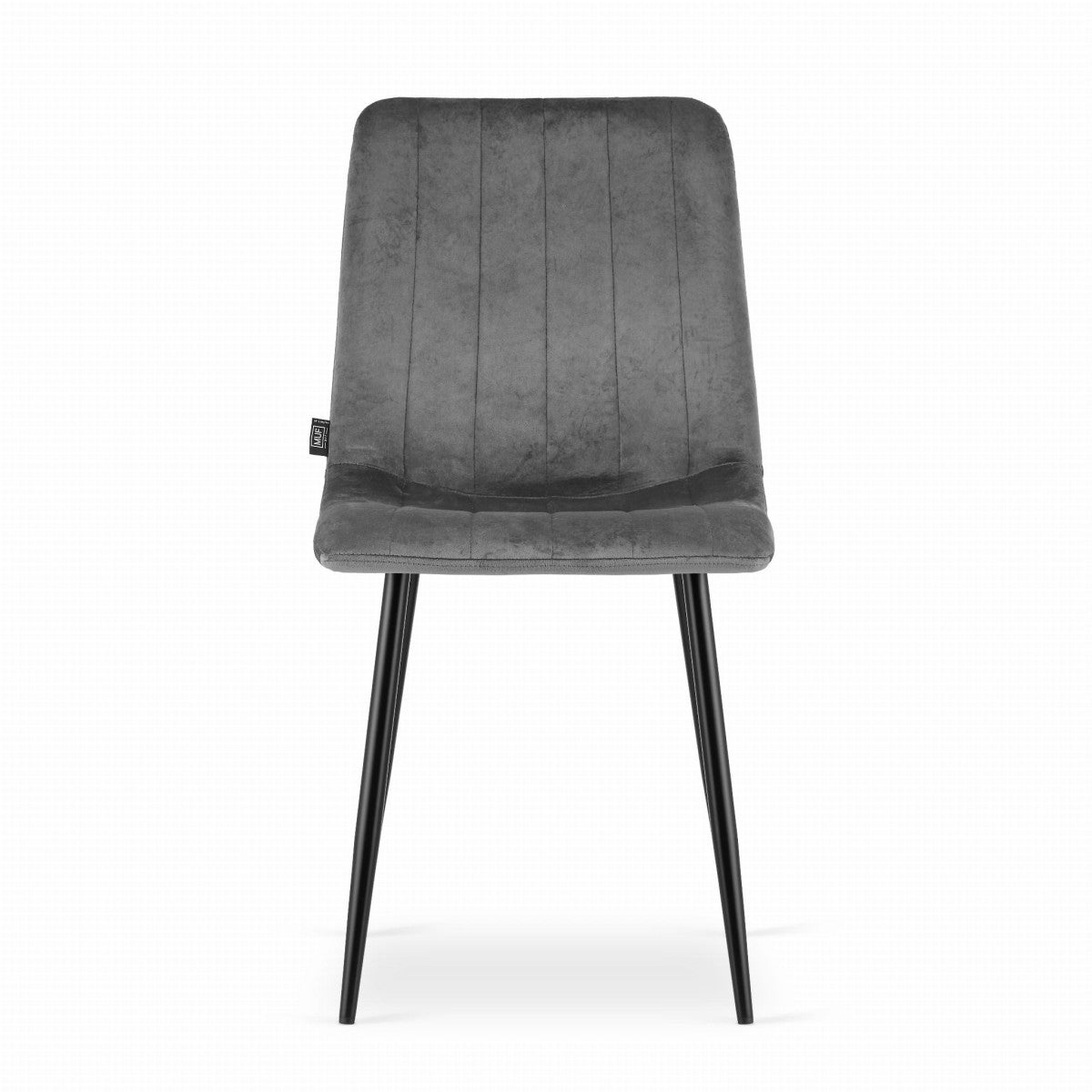 Upholstered chair, 4 pieces - dark gray velvet