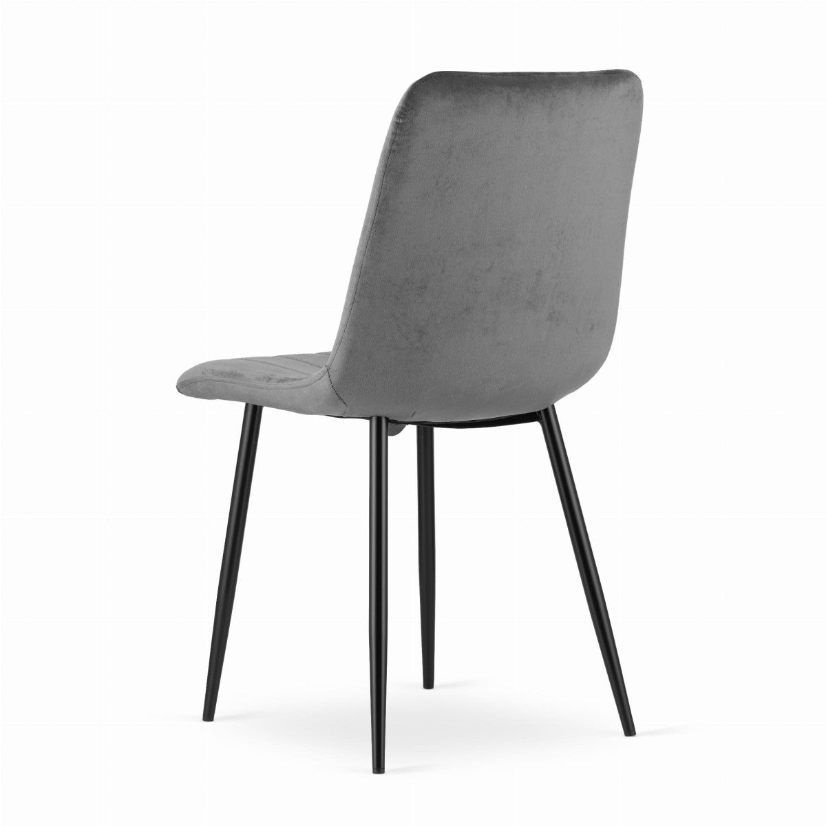 Upholstered chair, 4 pieces - dark gray velvet