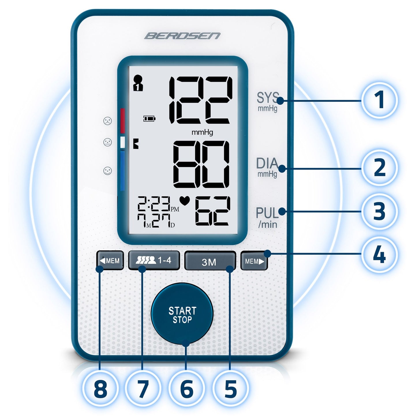 Upper arm blood pressure monitor BD-121 Berdsen