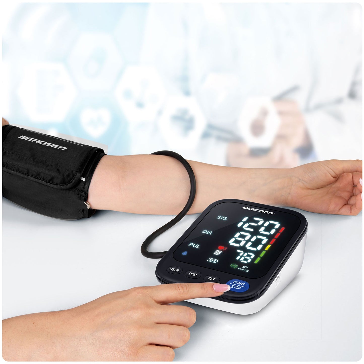 Upper arm blood pressure monitor with Polish messages BD-122 Berdsen