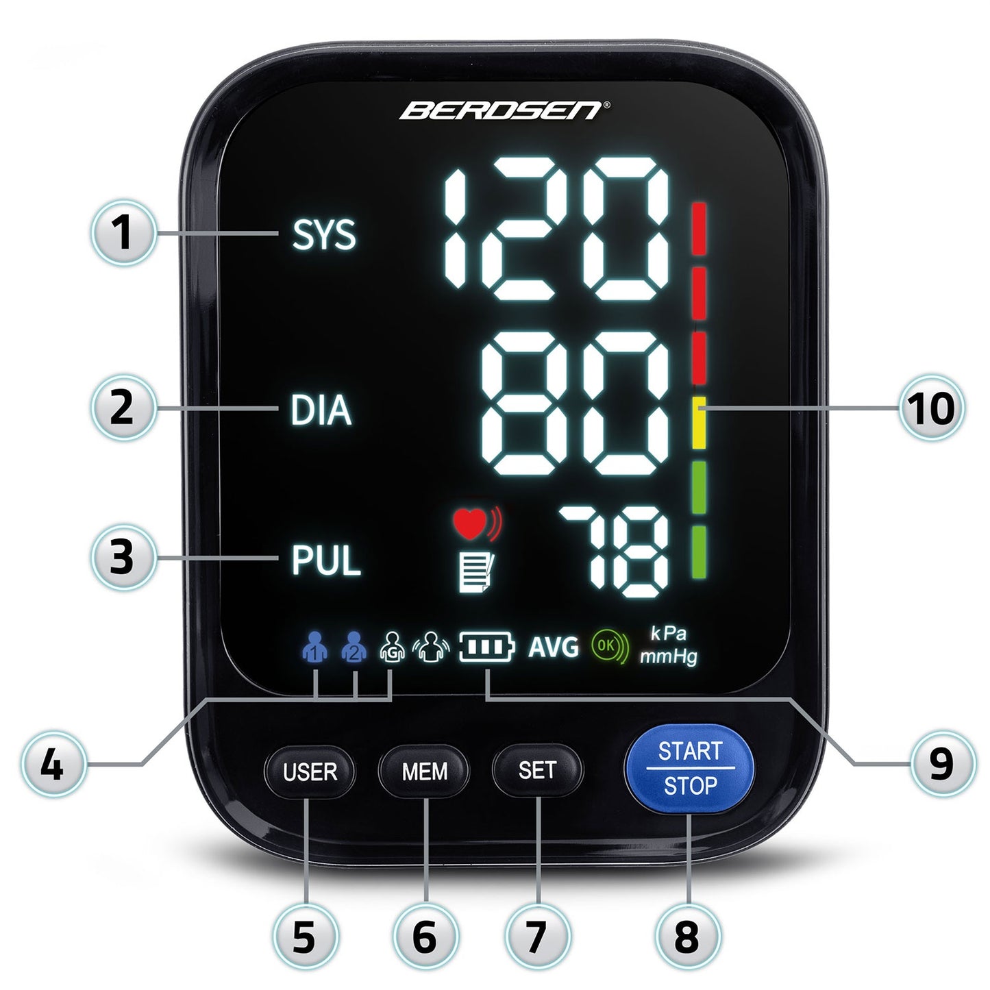 Upper arm blood pressure monitor with Polish messages BD-122 Berdsen