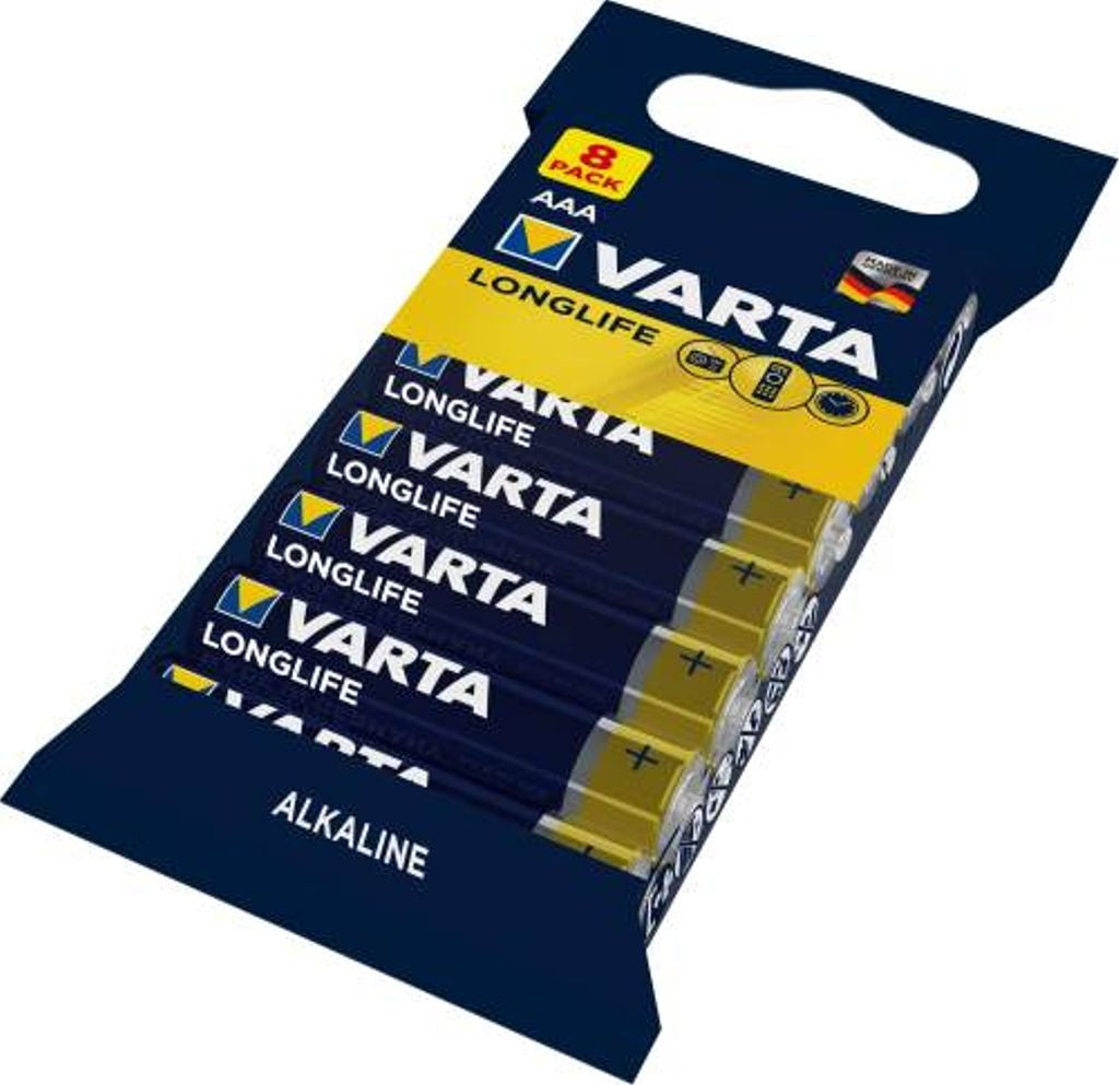 VARTA Longlife Alkaline AAA battery LR3, 8-pack