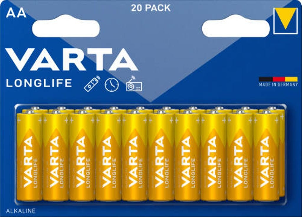 VARTA Longlife Alkaline AA battery LR06, 20-pack