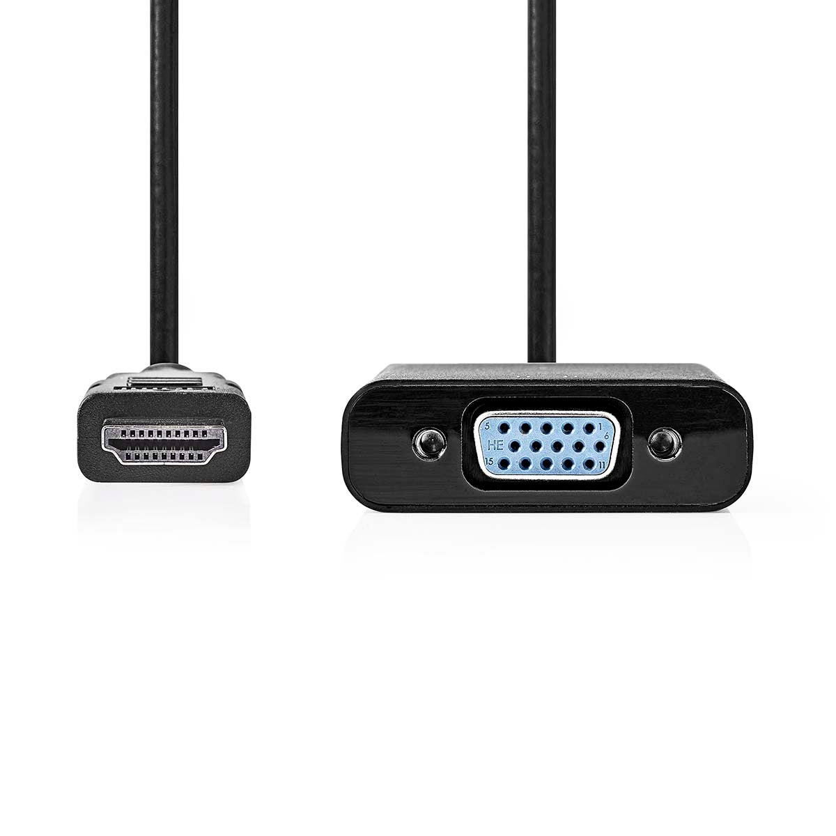 VGA adapter | HDMI™ Connector | VGA female 15p / 3.5 mm Female | Nickel plated | Straight | PVC | Black | Box