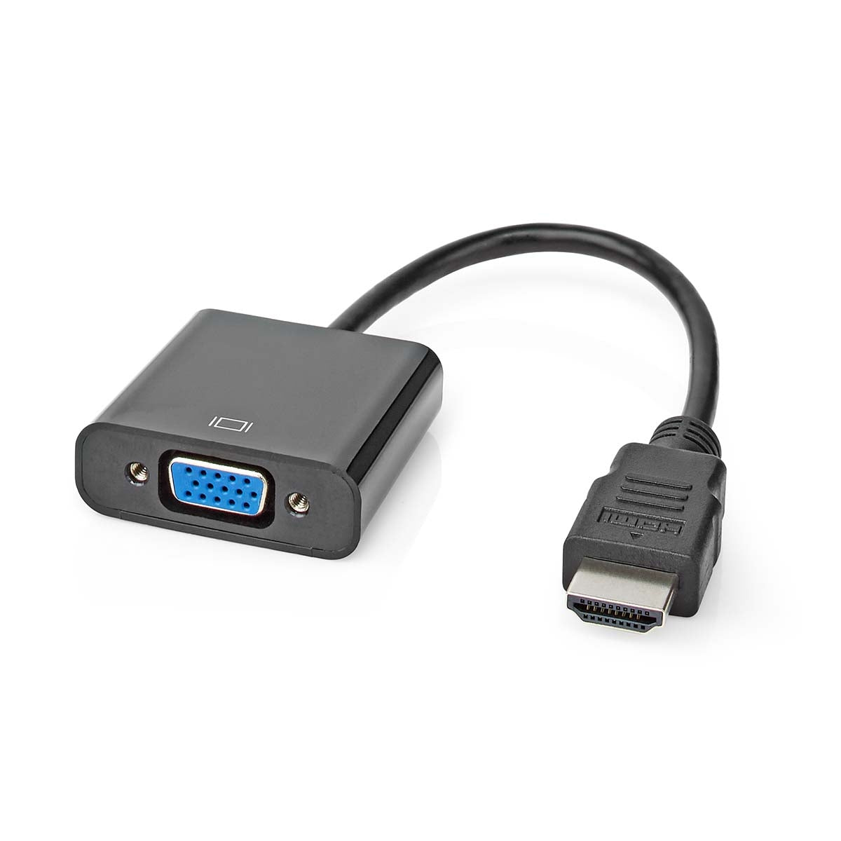 VGA adapter | HDMI™ Connector | VGA female 15p / 3.5 mm Female | Nickel plated | Straight | PVC | Black | Box