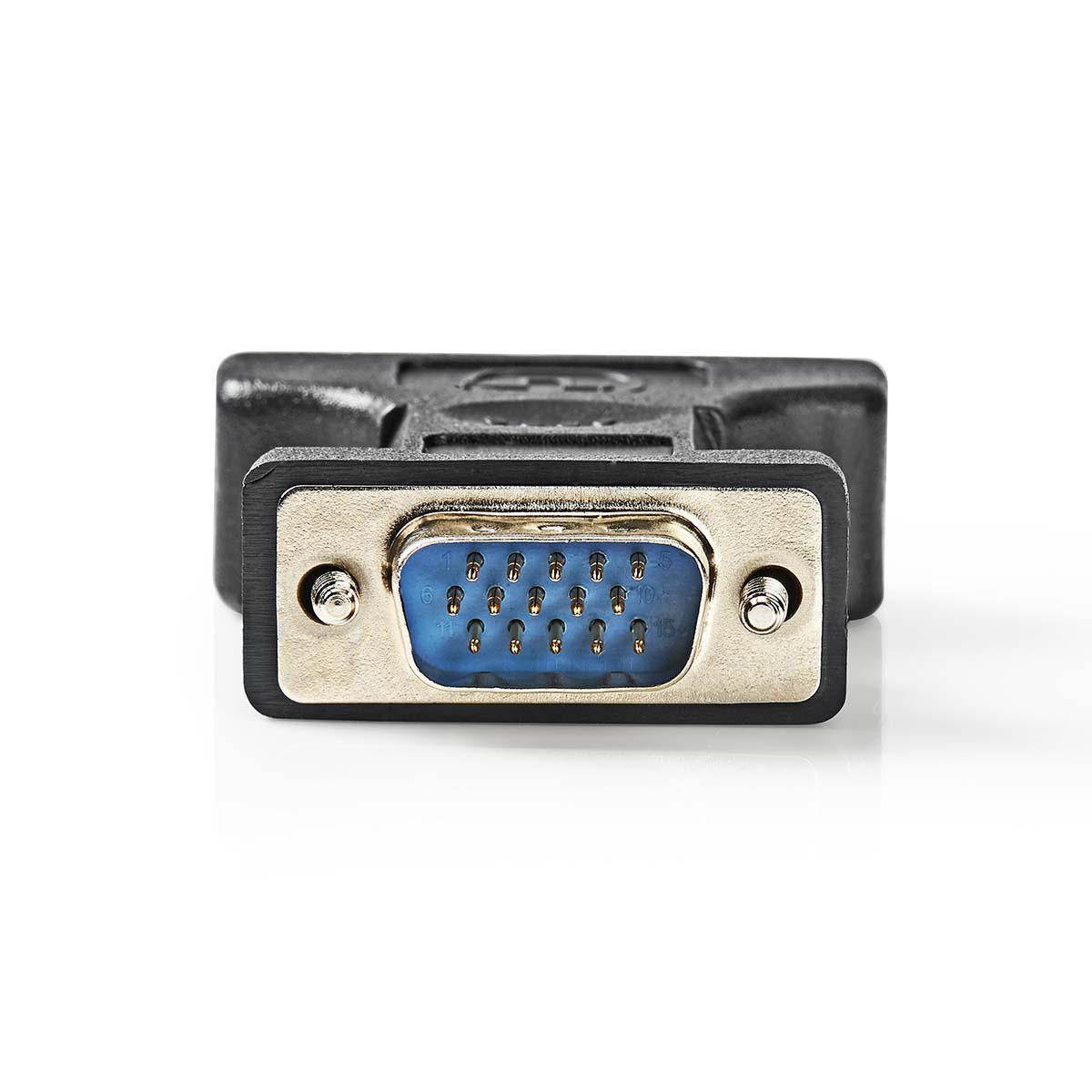 VGA adapter | VGA Male | DVI-I 24+5-Pin Female | Nickel plated | Straight | ABS / Metal | Black | Plastic bag
