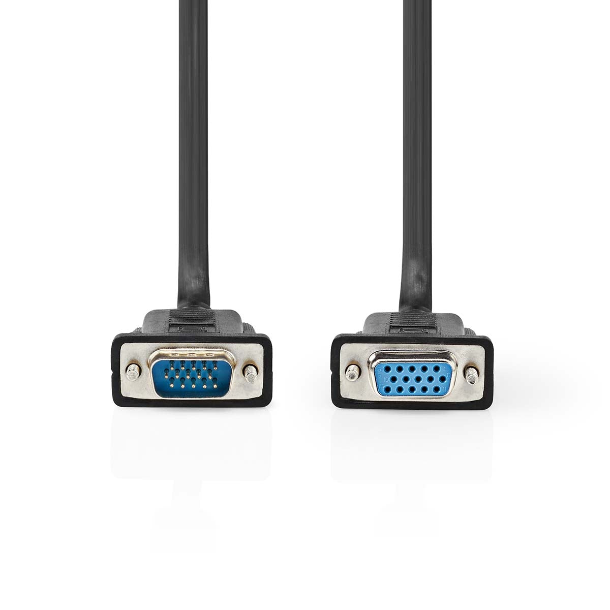 VGA cable | VGA Male | VGA female 15p | Nickel Plated | Maximum resolution: 1280x800 | 5.00 m | Round | ABS | Black | Plastic bag