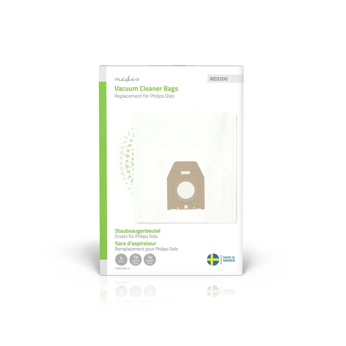 Vacuum Cleaner Bags, Synthetic, 4 Pack, Compatible with Philips